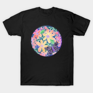 Circle of Butterflies and Flowers T-Shirt